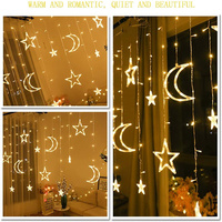 Holiday Curtain Wedding Lights 100LED String Strip ice bar lamp 8mode Garlands for PARTY FAIRY CHRISTMAS Star Moon 4